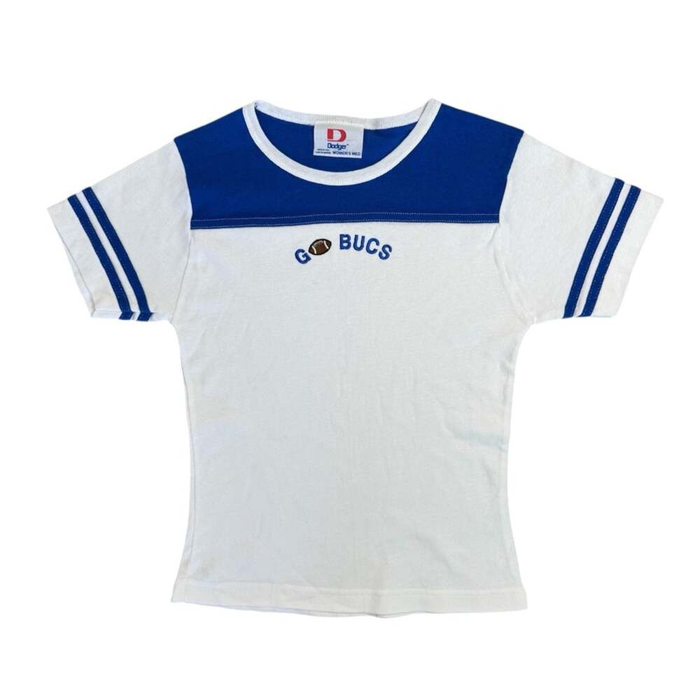 Vintage DODGER Women’s Blue White ‘Go Bucks’ T-Shirt